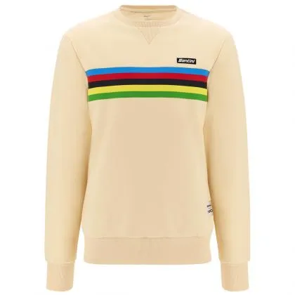 Santini UCI World Champion Unisex Full Sleeve Sweatshirt (Cappuccino)