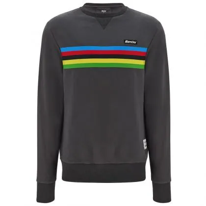 Santini UCI World Champion Unisex Full Sleeve Sweatshirt (Grey)