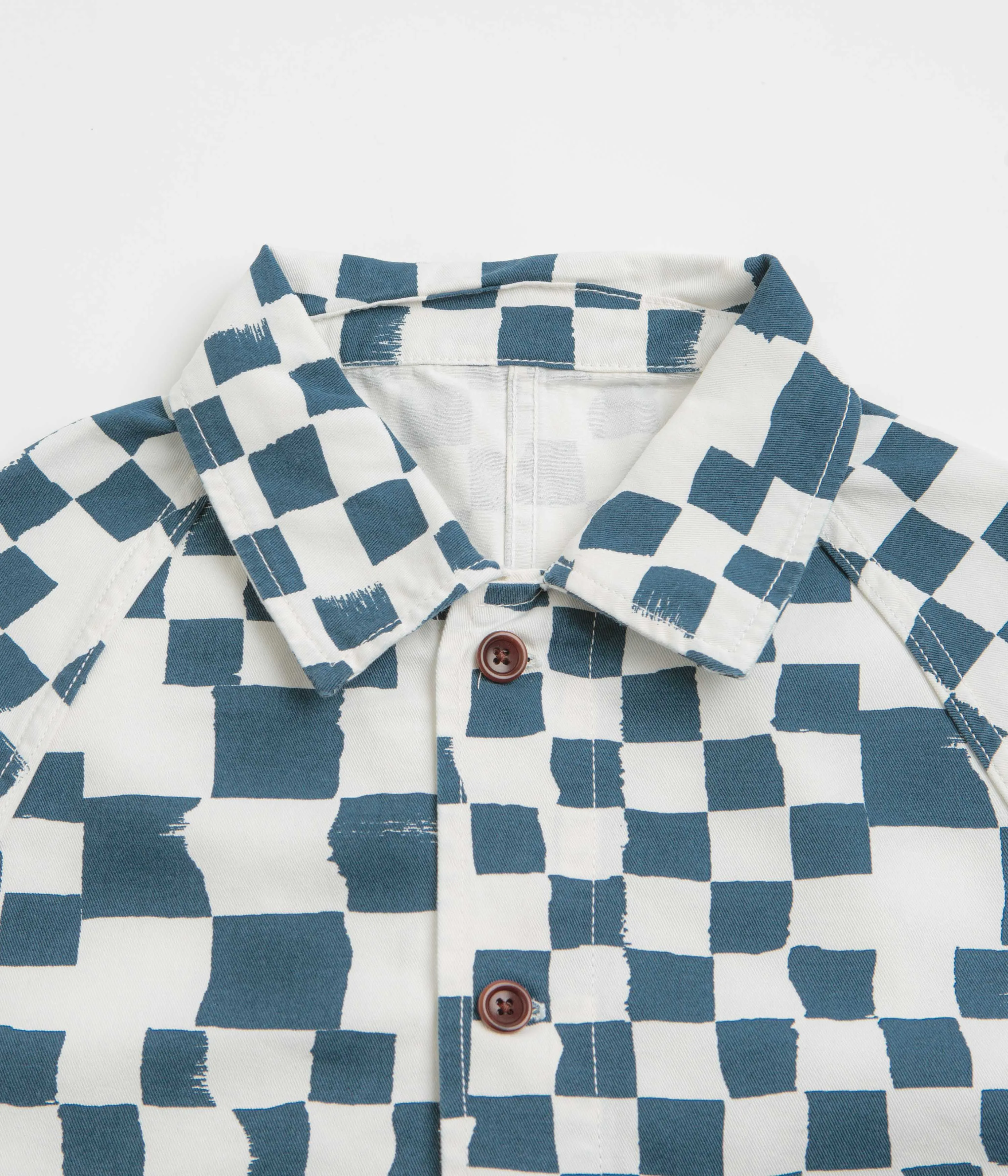Service Works Drill Printed FOH Jacket - Teal Checker