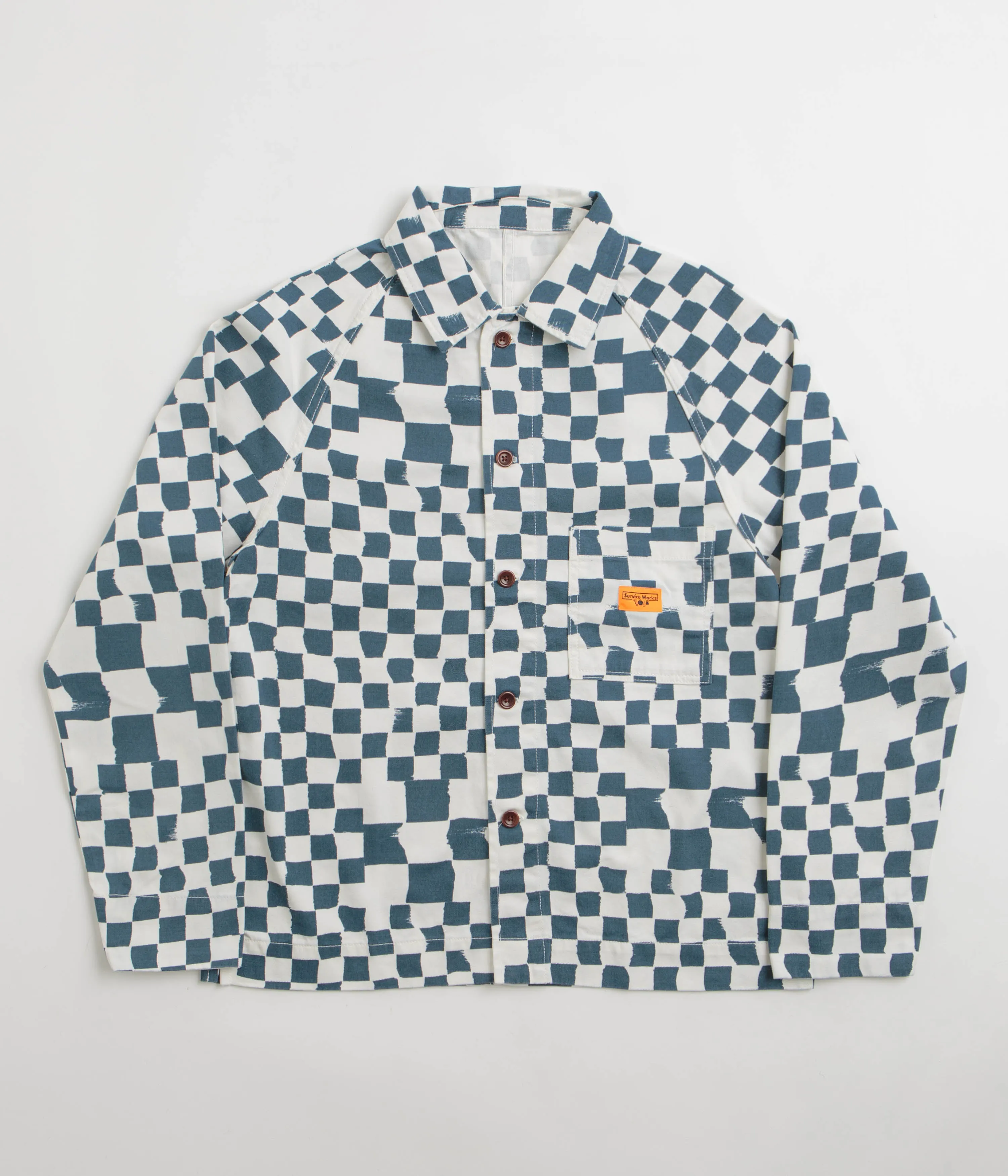 Service Works Drill Printed FOH Jacket - Teal Checker