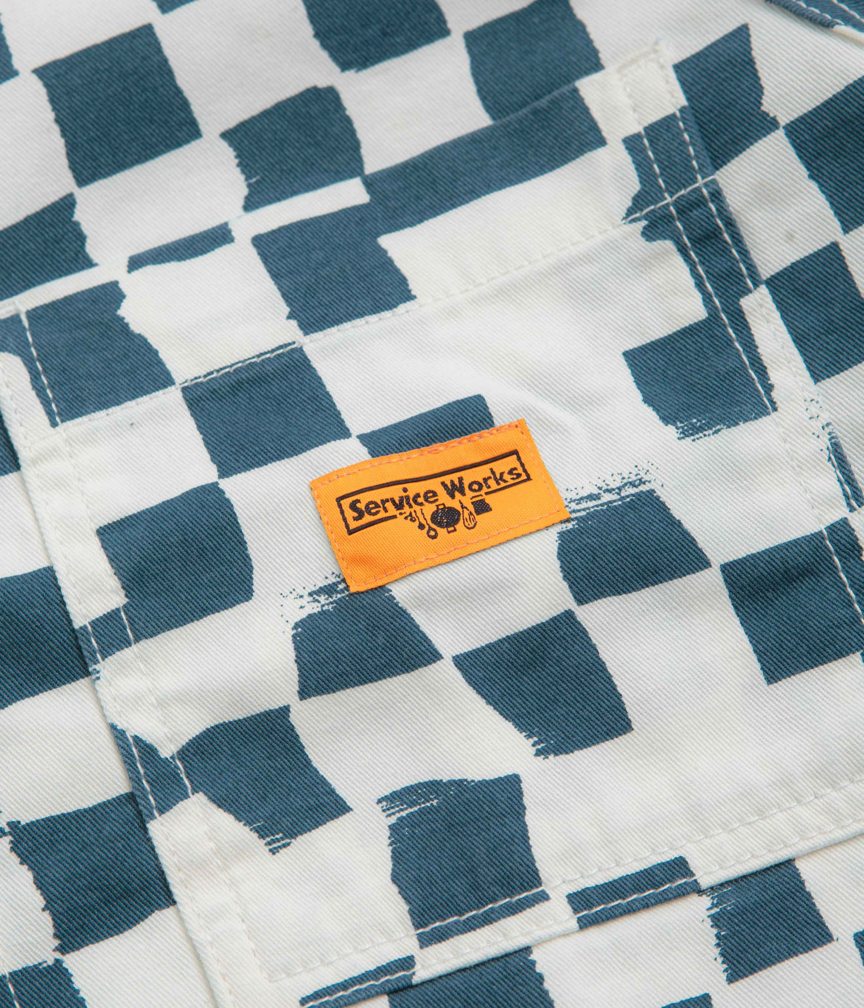 Service Works Drill Printed FOH Jacket - Teal Checker