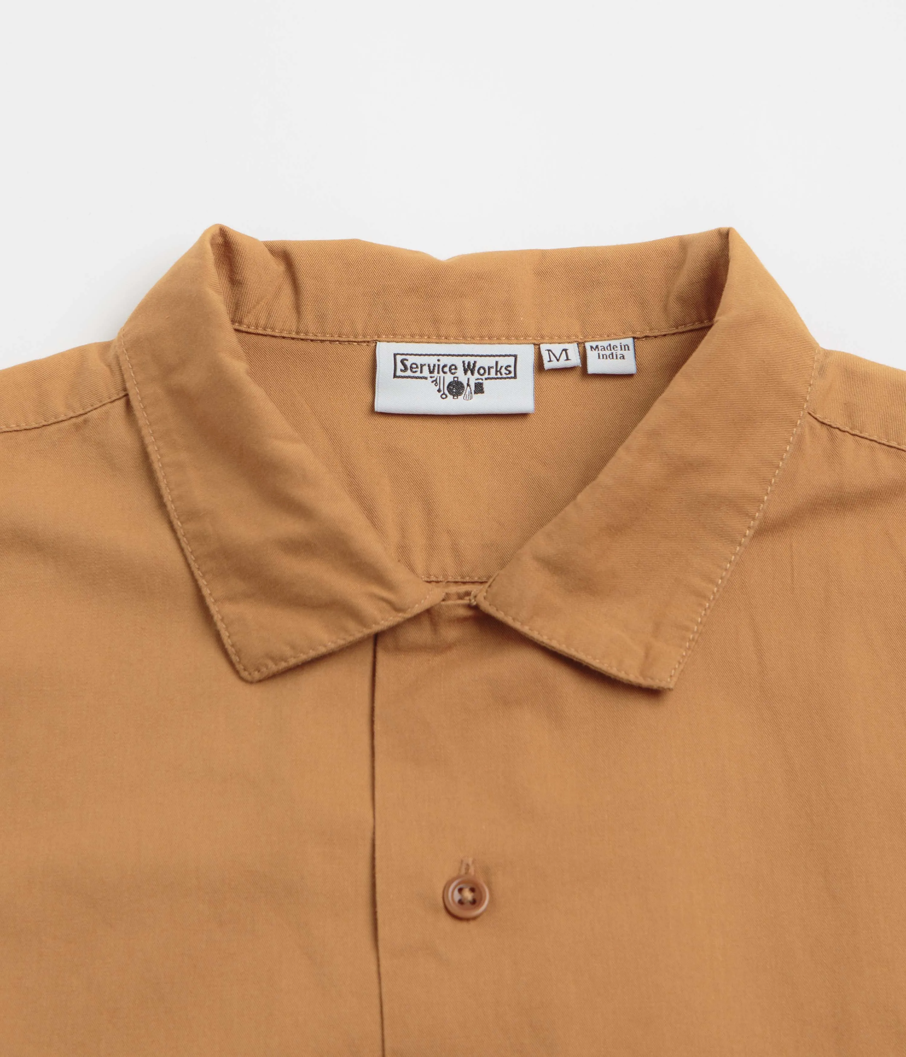 Service Works Light Twill Picnic Short Sleeve Shirt - Burnt Sugar