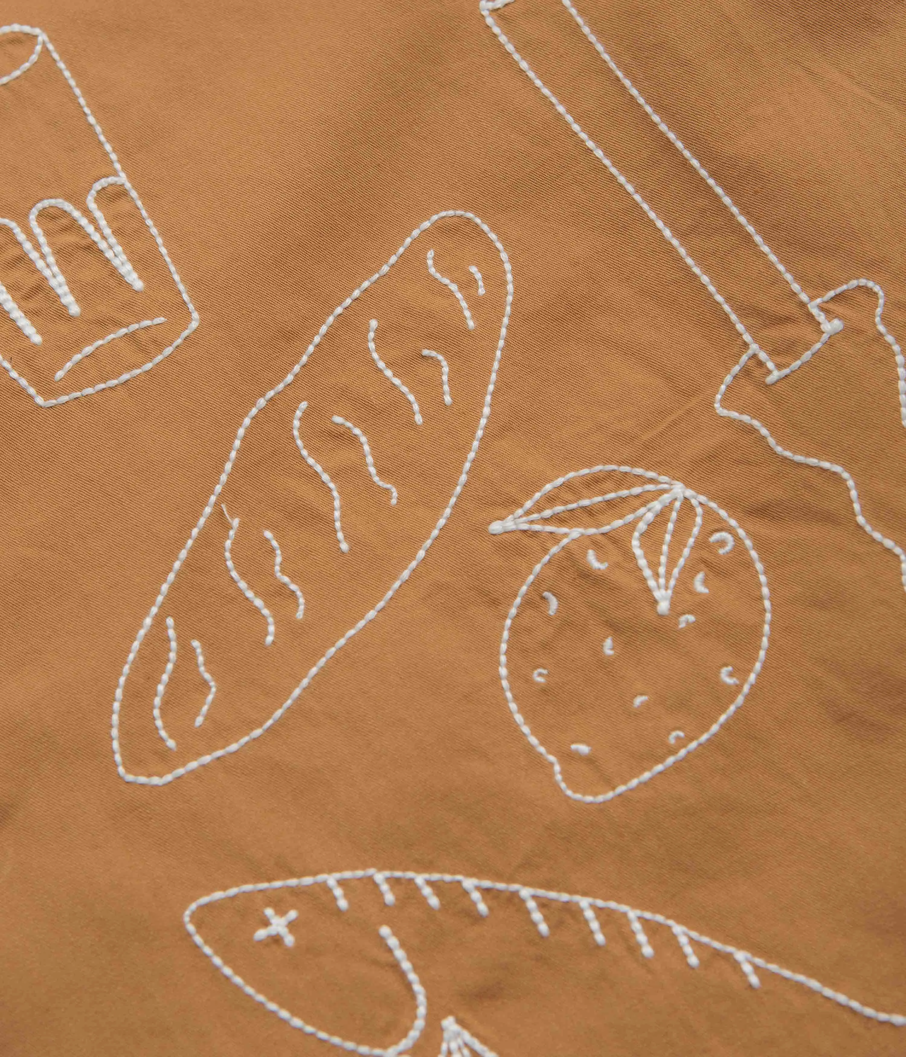 Service Works Light Twill Picnic Short Sleeve Shirt - Burnt Sugar