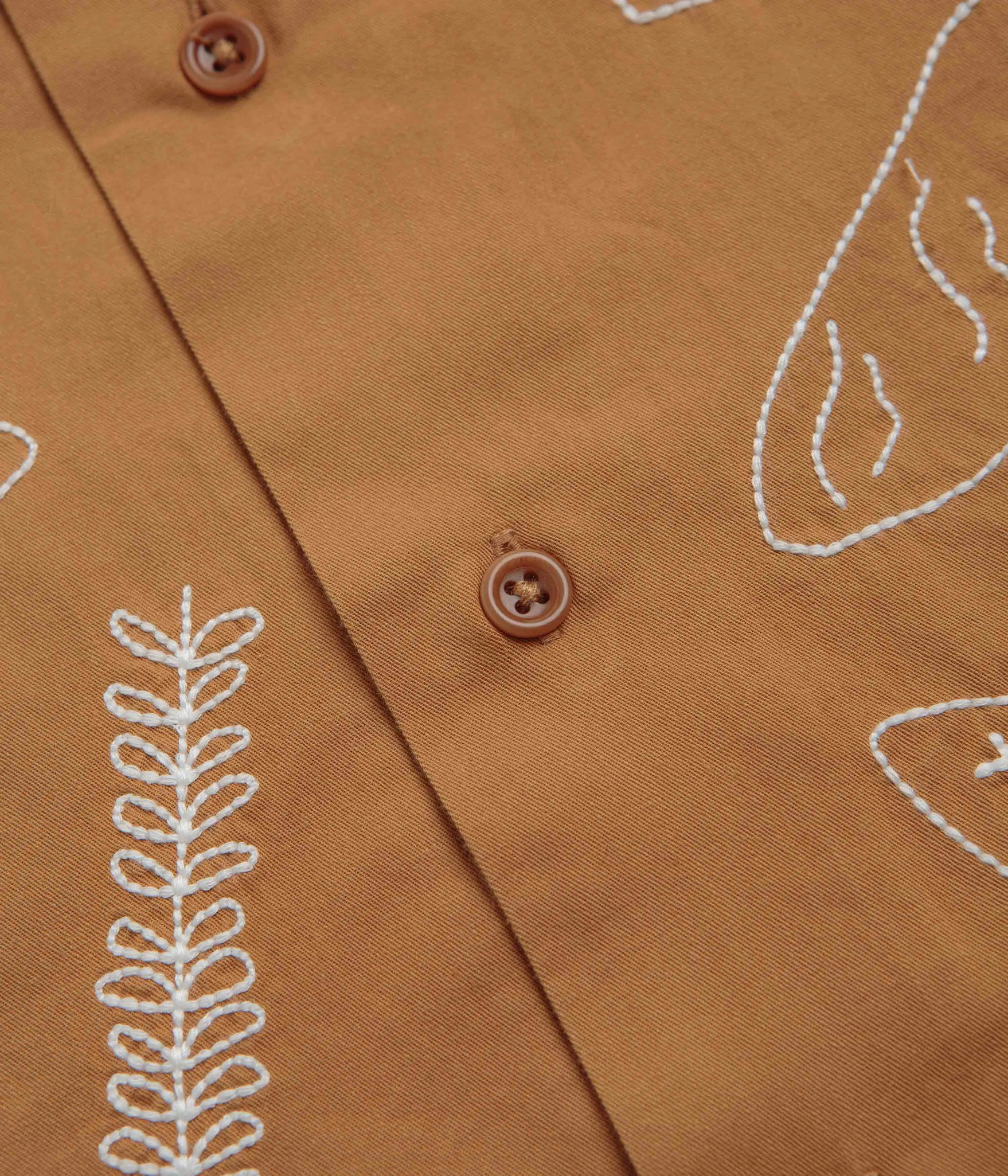 Service Works Light Twill Picnic Short Sleeve Shirt - Burnt Sugar