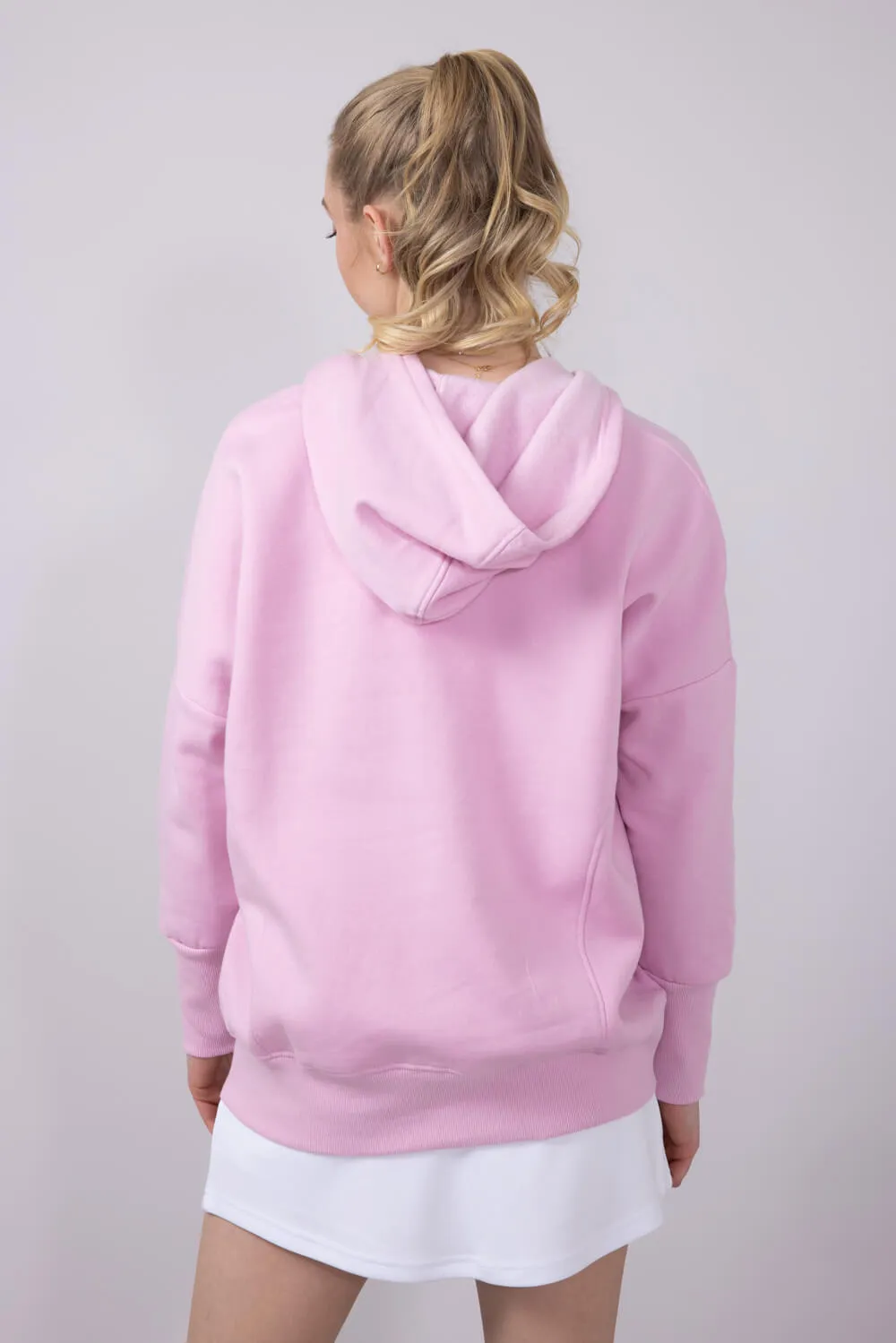 Simply Southern Oversized ½ Snap Hoodie for Women in Pink | PP-0125-HD-SNAP-PEONY