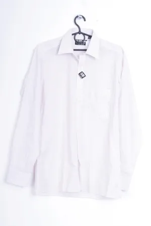 Sir John Mens 38 M Casual Shirt Check White