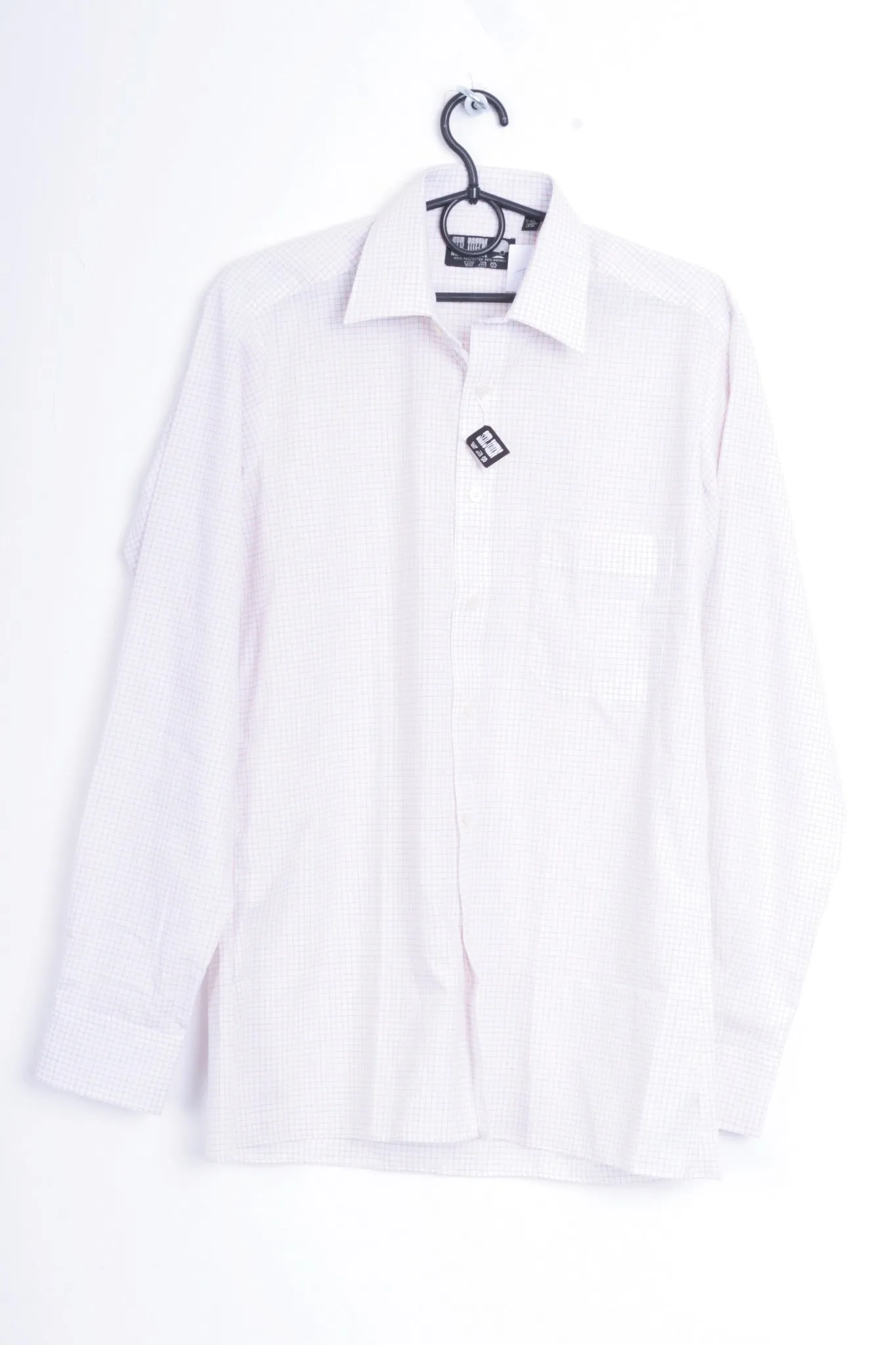 Sir John Mens 38 M Casual Shirt Check White