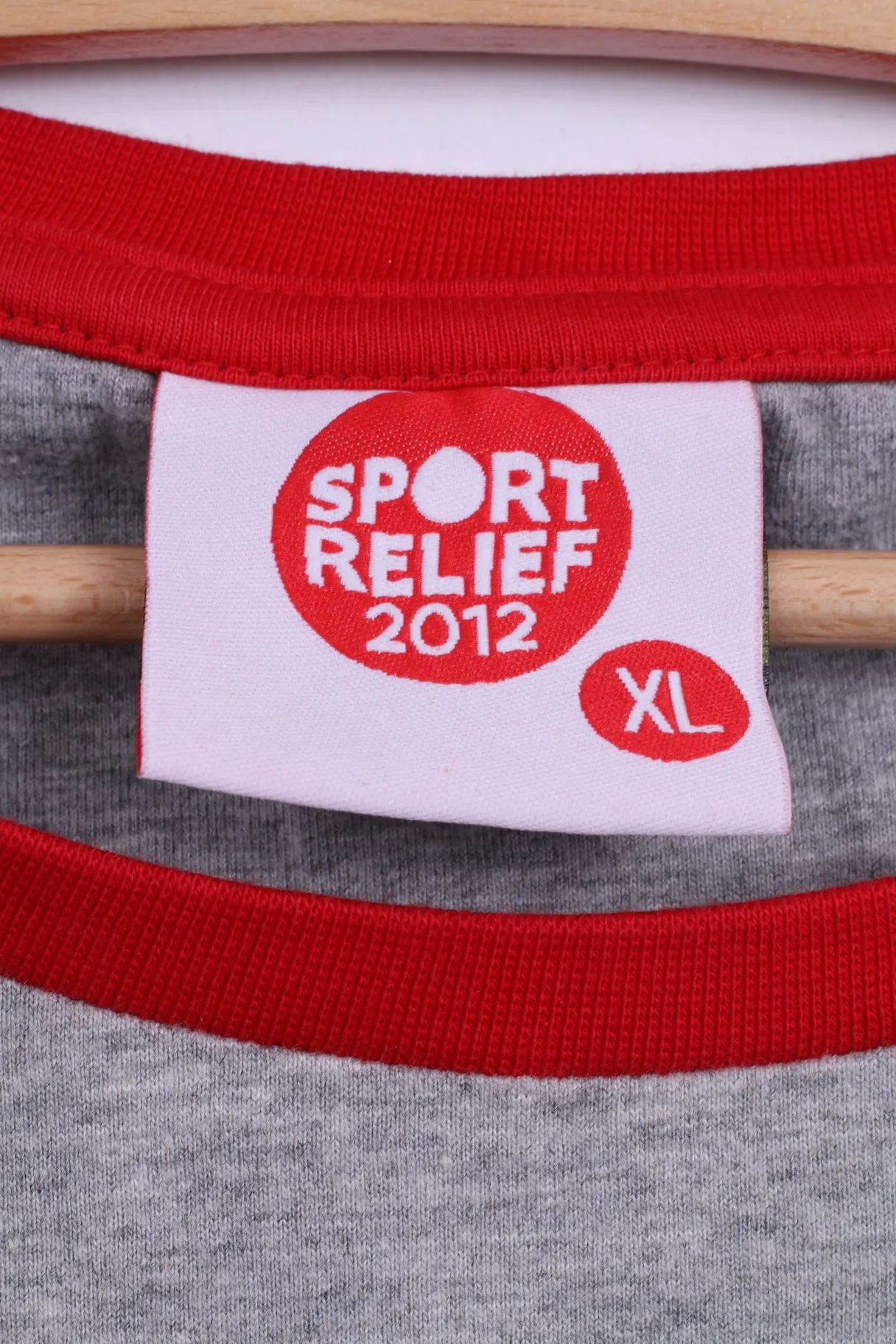 Sport Relief 2012 Mens XL T-Shirt Grey Cotton Crew Neck Graphic