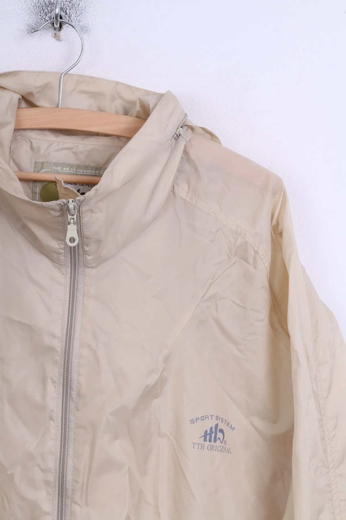 Sport System TTH ORIGINAL Mens XL Jacket Hood Rain Ecru
