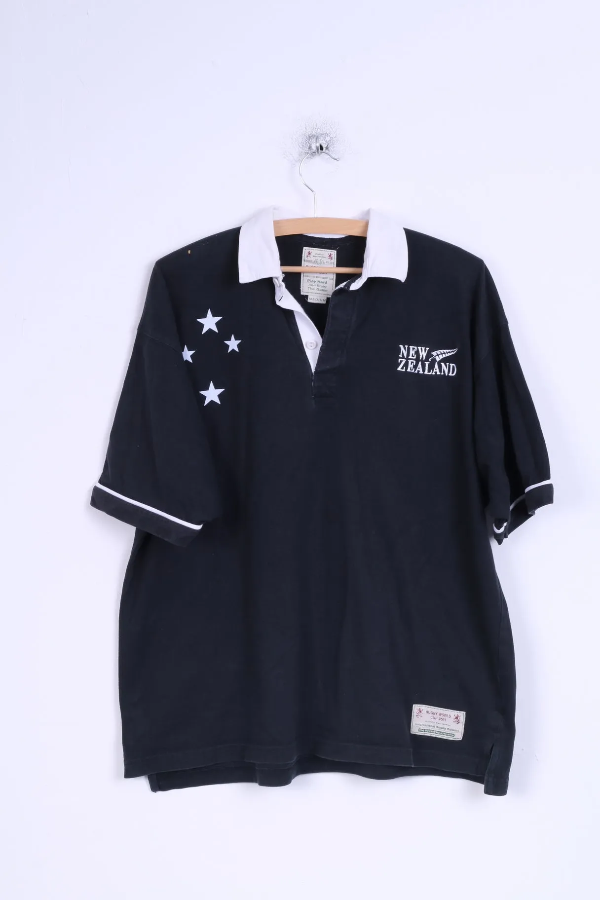 St Bernard Mens M Polo Shirt Cotton Rugby World Cup 2003 New Zealand