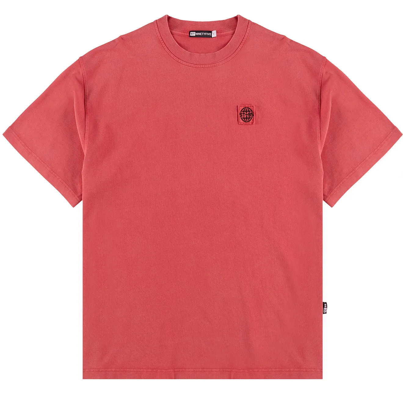 ST95 Urano Patch Oversized SS T-shirt Washed Red