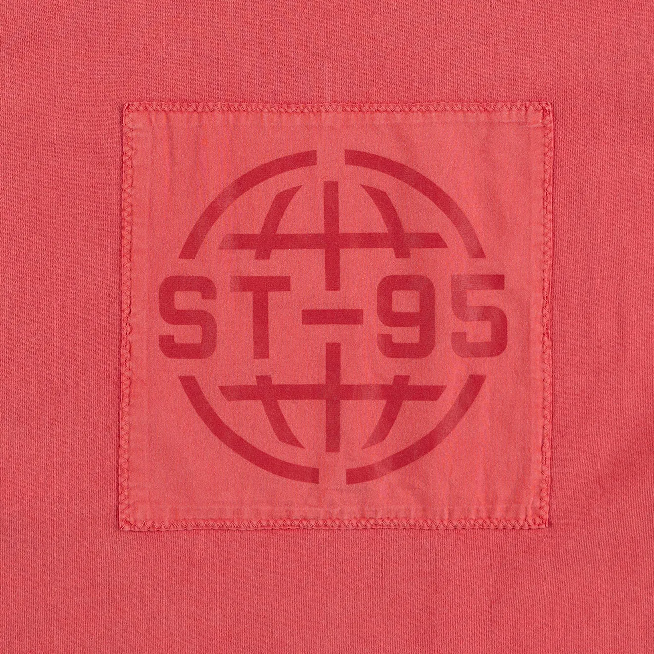 ST95 Urano Patch Oversized SS T-shirt Washed Red
