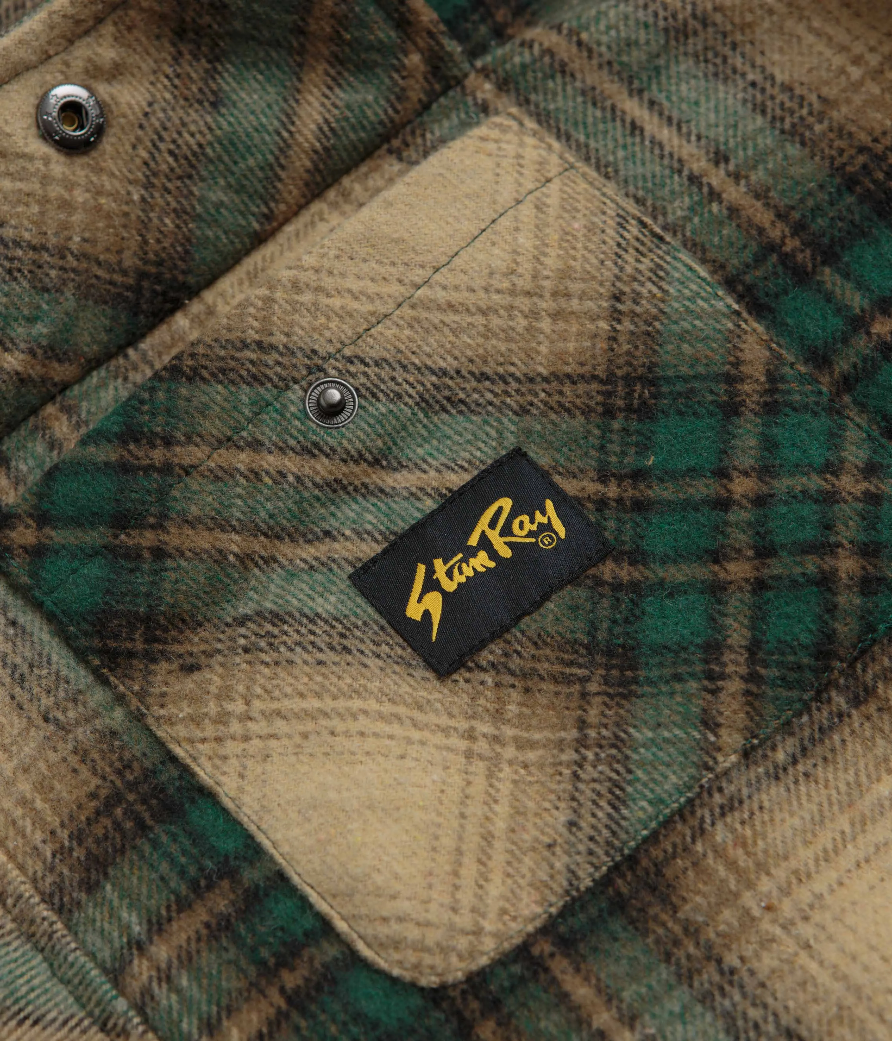 Stan Ray Quilted Plaid Overshirt - Olive Plaid