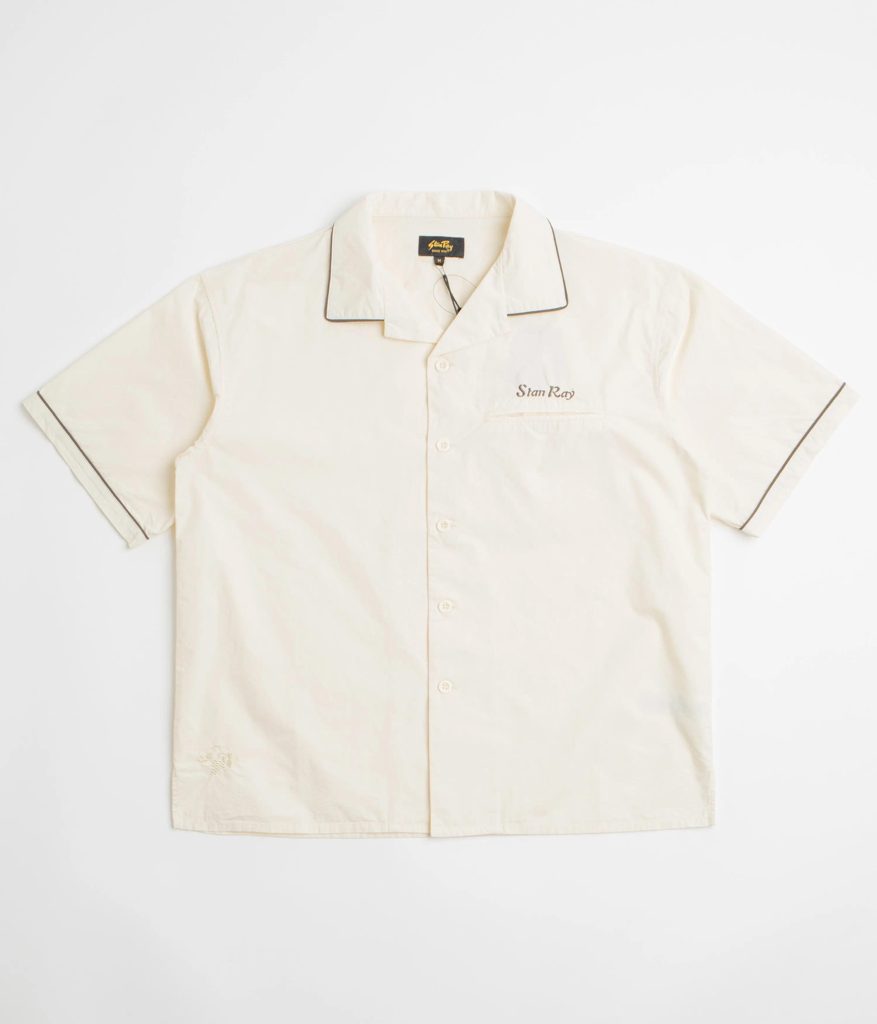 Stan Ray Short Sleeve Bowling Shirt - Natural / Matt Black
