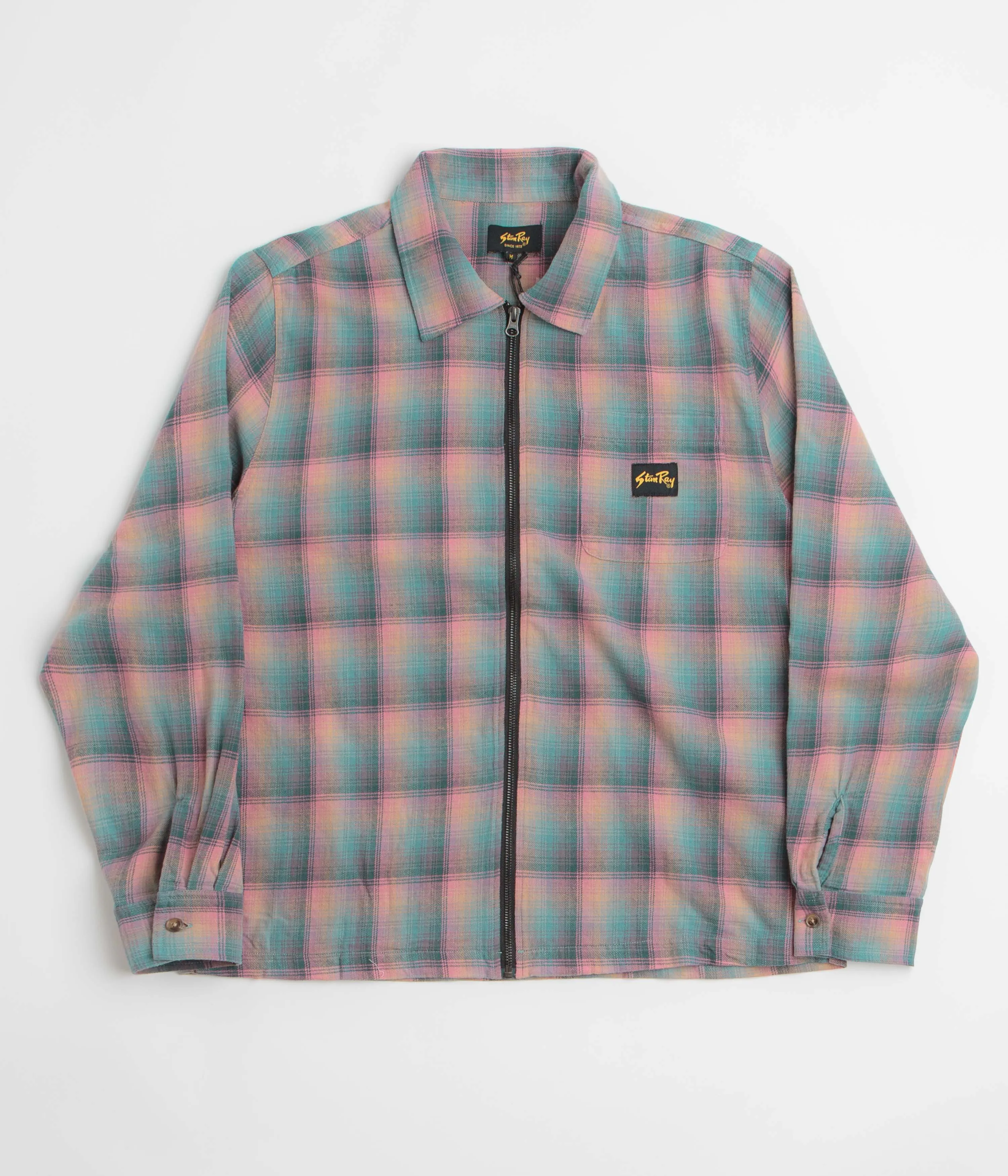 Stan Ray Zip Shirt - Pink / Teal Plaid