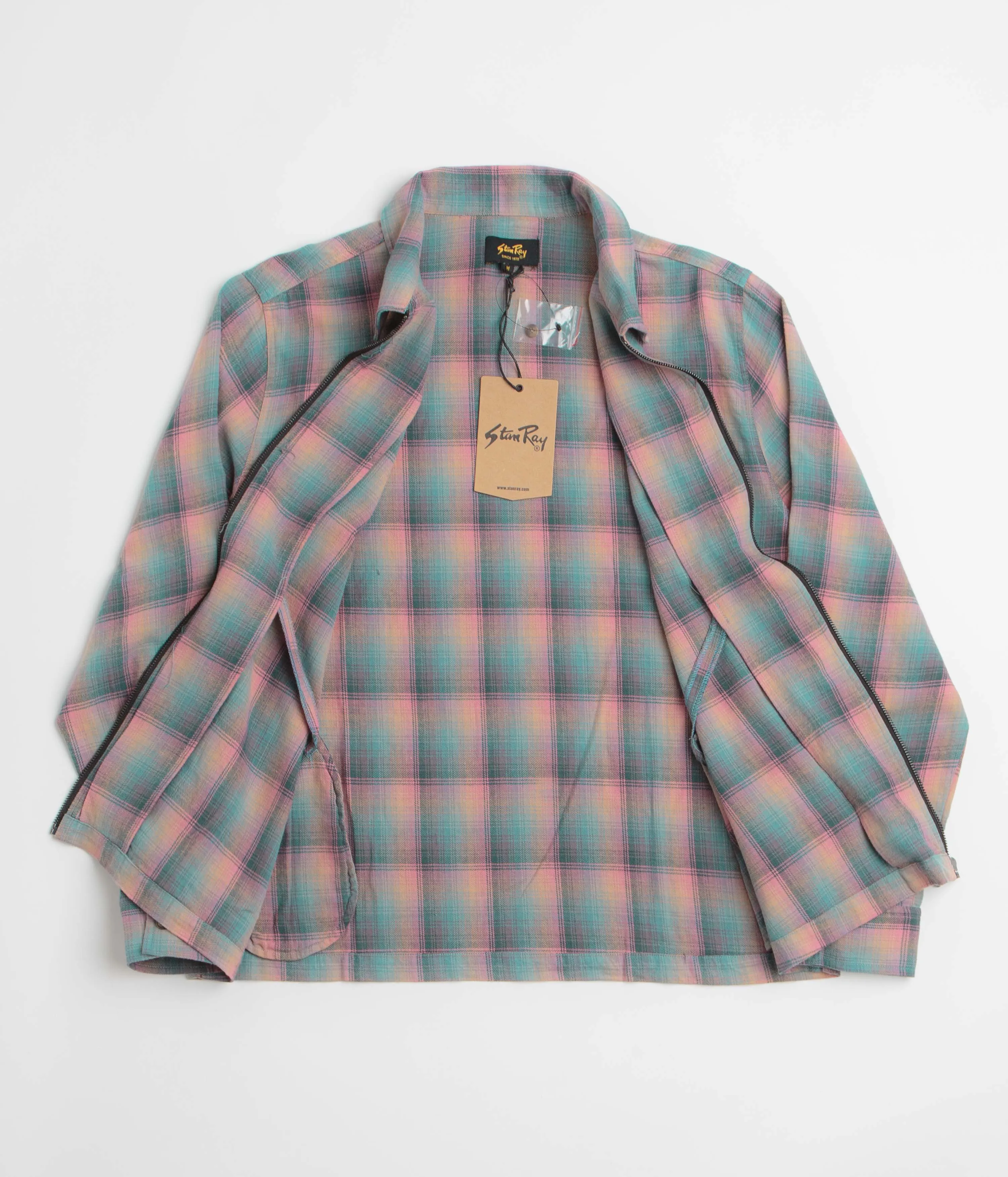 Stan Ray Zip Shirt - Pink / Teal Plaid