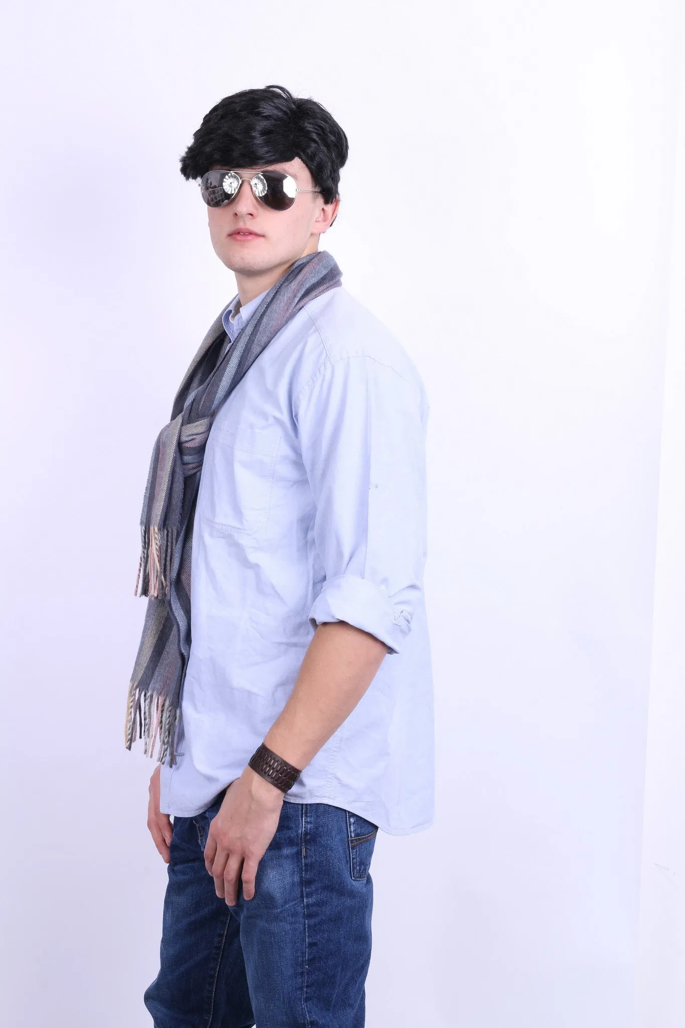 State of Art Mens M Casual Shirt Blue Cotton Classic