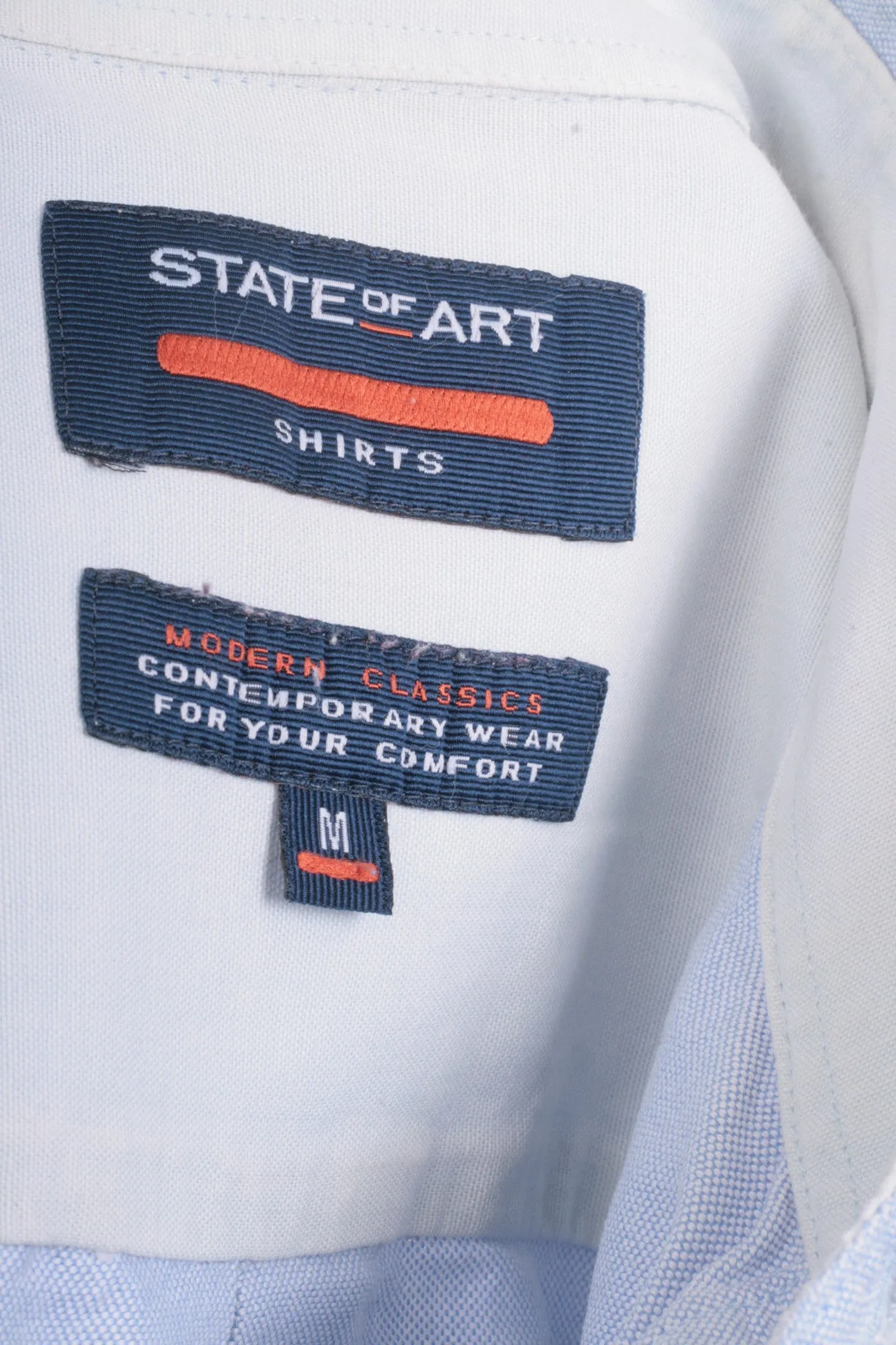 State of Art Mens M Casual Shirt Blue Cotton Classic