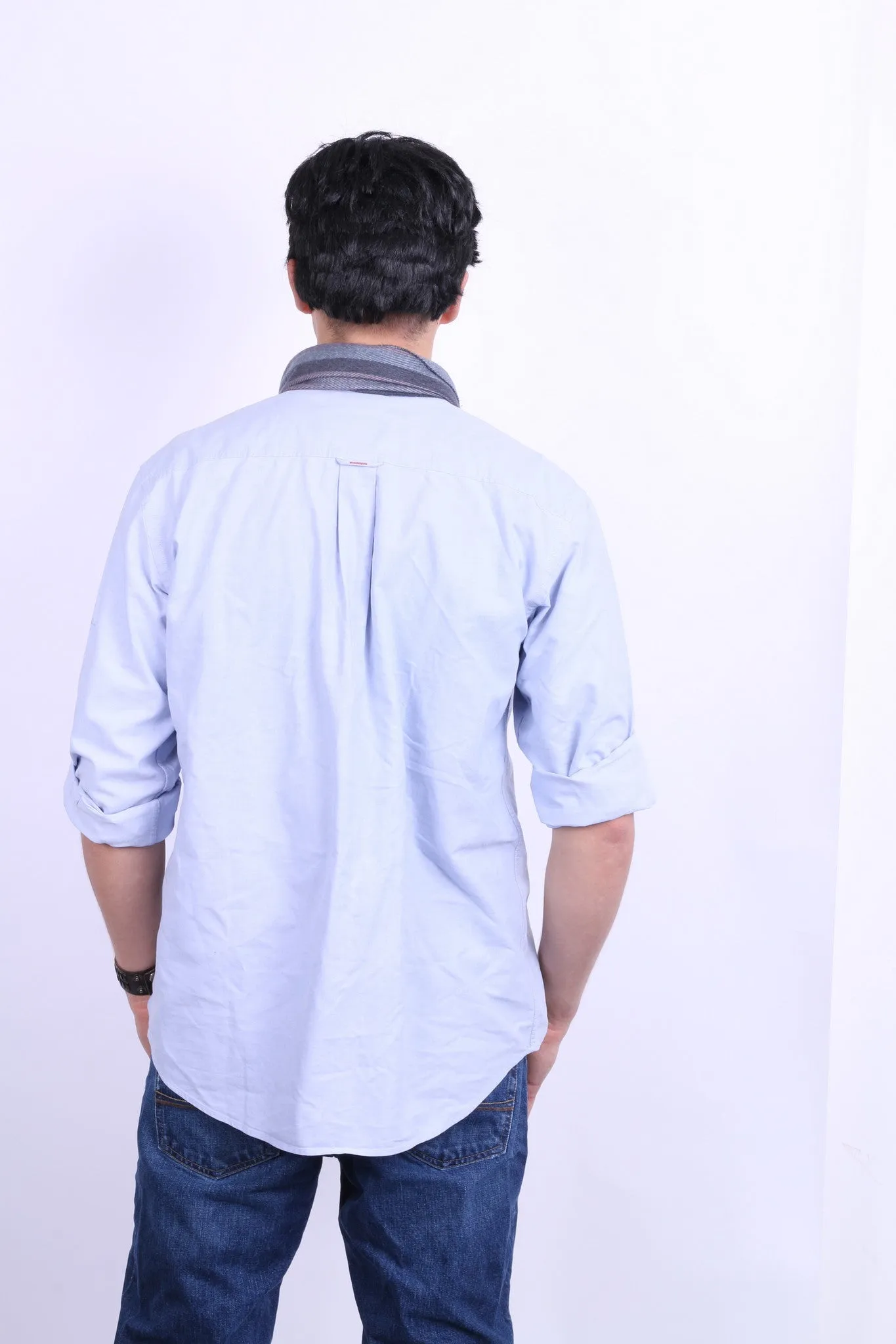 State of Art Mens M Casual Shirt Blue Cotton Classic