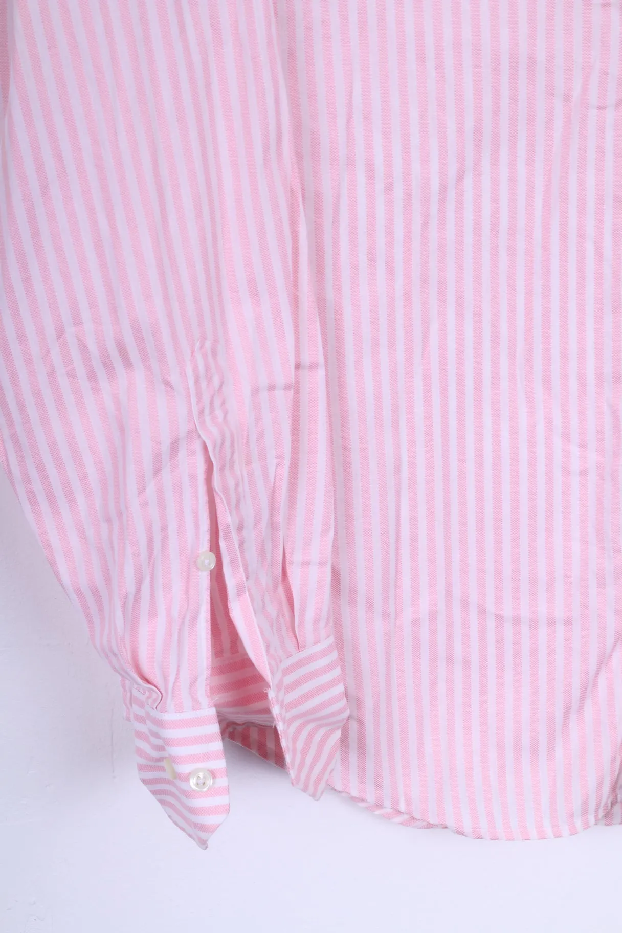 Strellson Mens 40 15 3/4 S Casual Shirt Cotton Pink Striped Long Sleeve