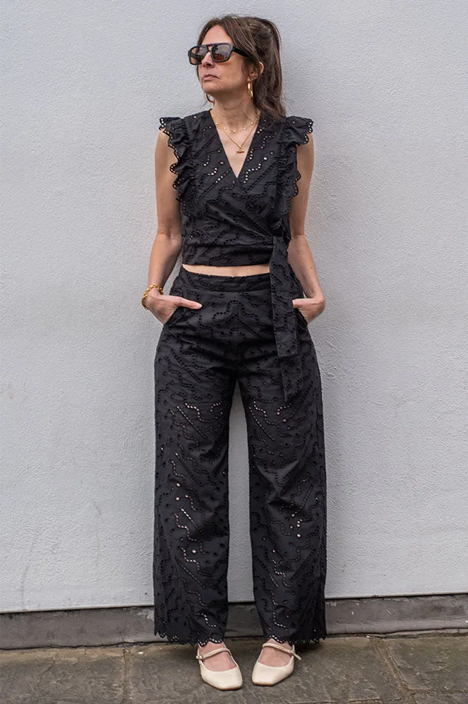 Suncoo Lila Black Blouse