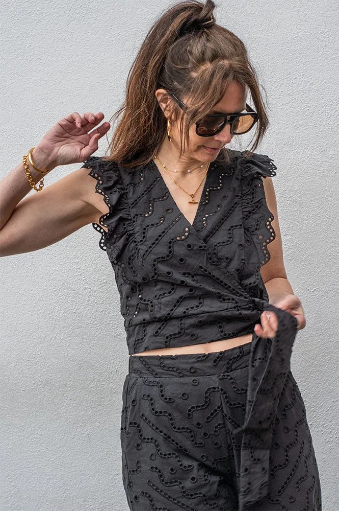 Suncoo Lila Black Blouse