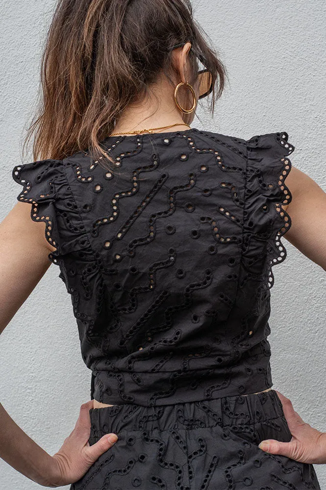 Suncoo Lila Black Blouse