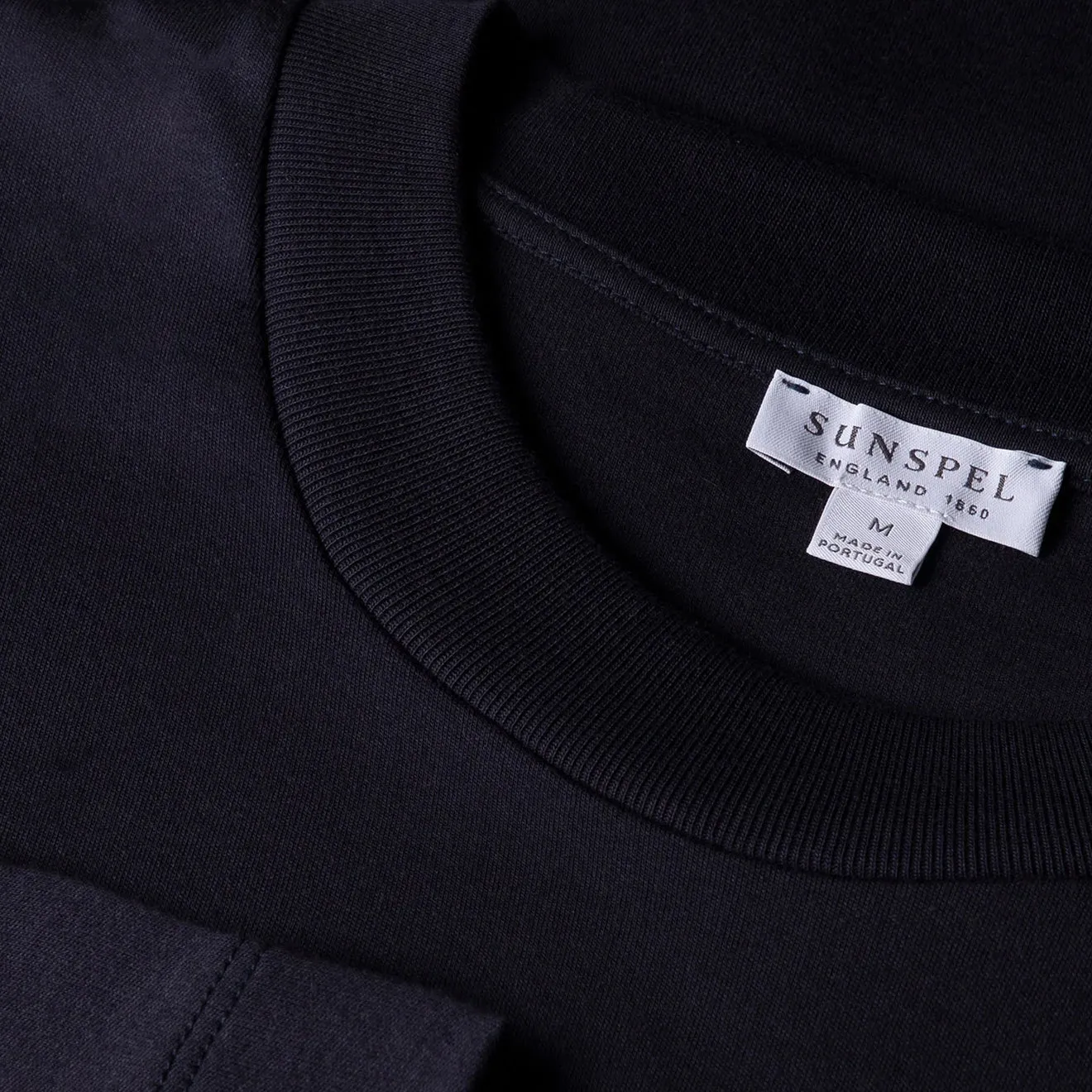 Sunspel Long Sleeve Heavyweight T-shirt Navy