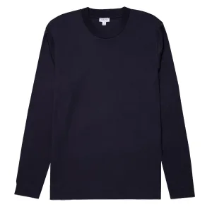 Sunspel Long Sleeve Heavyweight T-shirt Navy