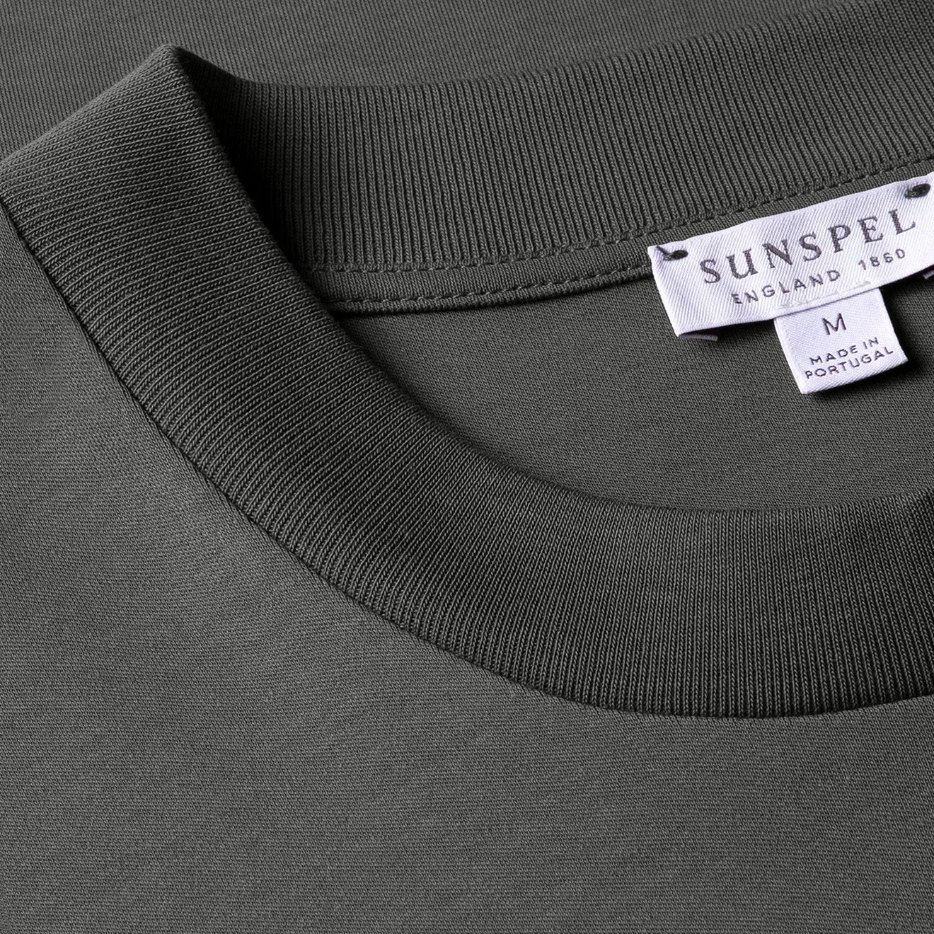 Sunspel Relaxed Fit Heavyweight Supima Cotton T-Shirt Drill Green