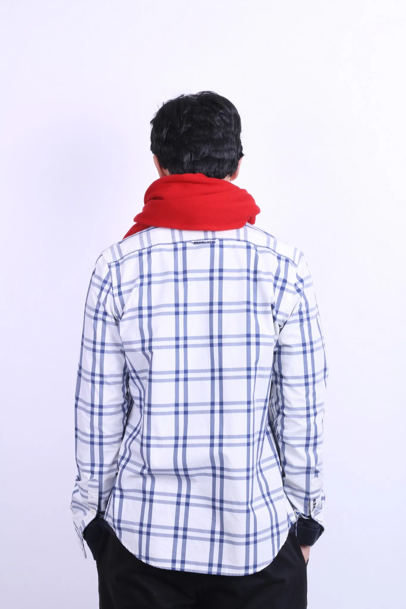 Superdry Mens L Casual Shirt White Check Cotton Long Sleeve