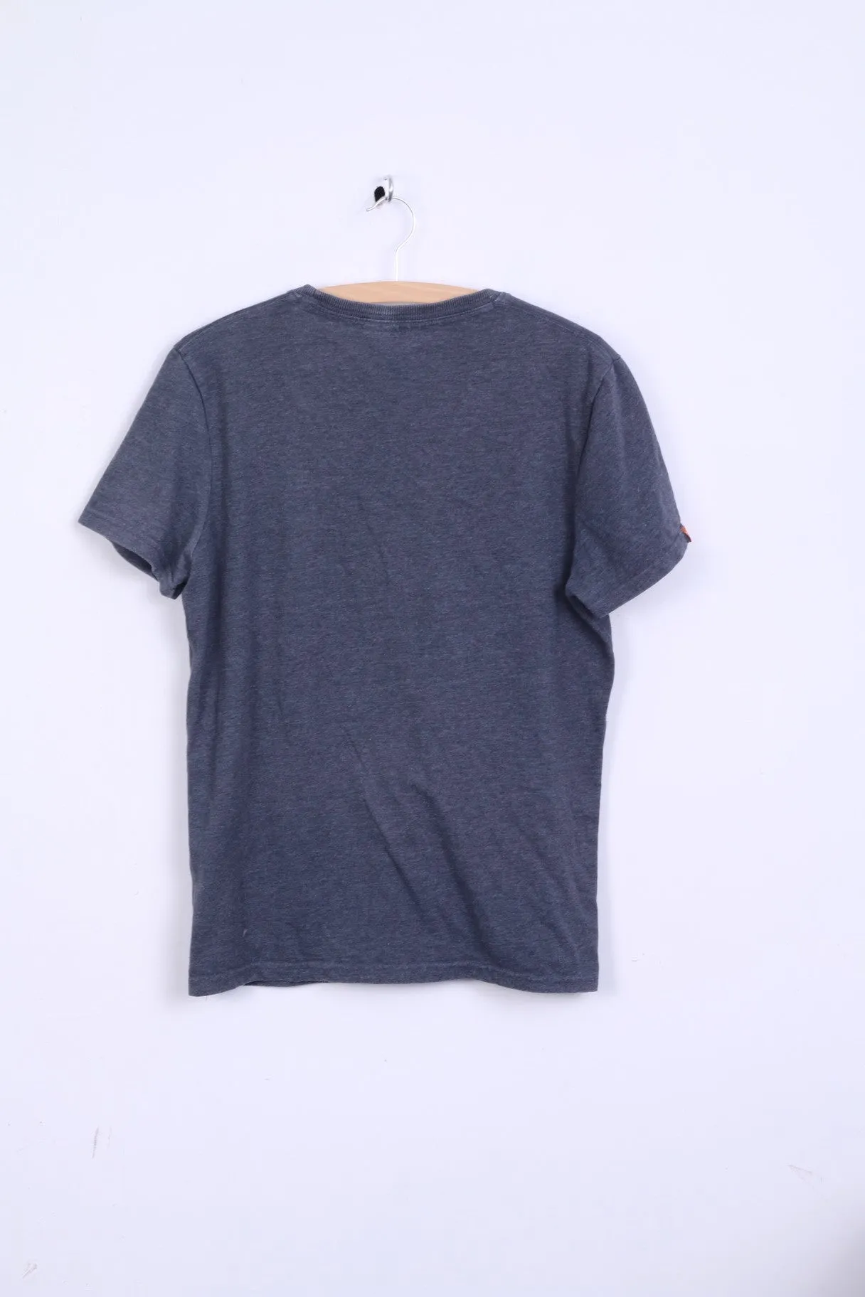 Superdry Mens L T-Shirt Grey Cotton Crew Neck