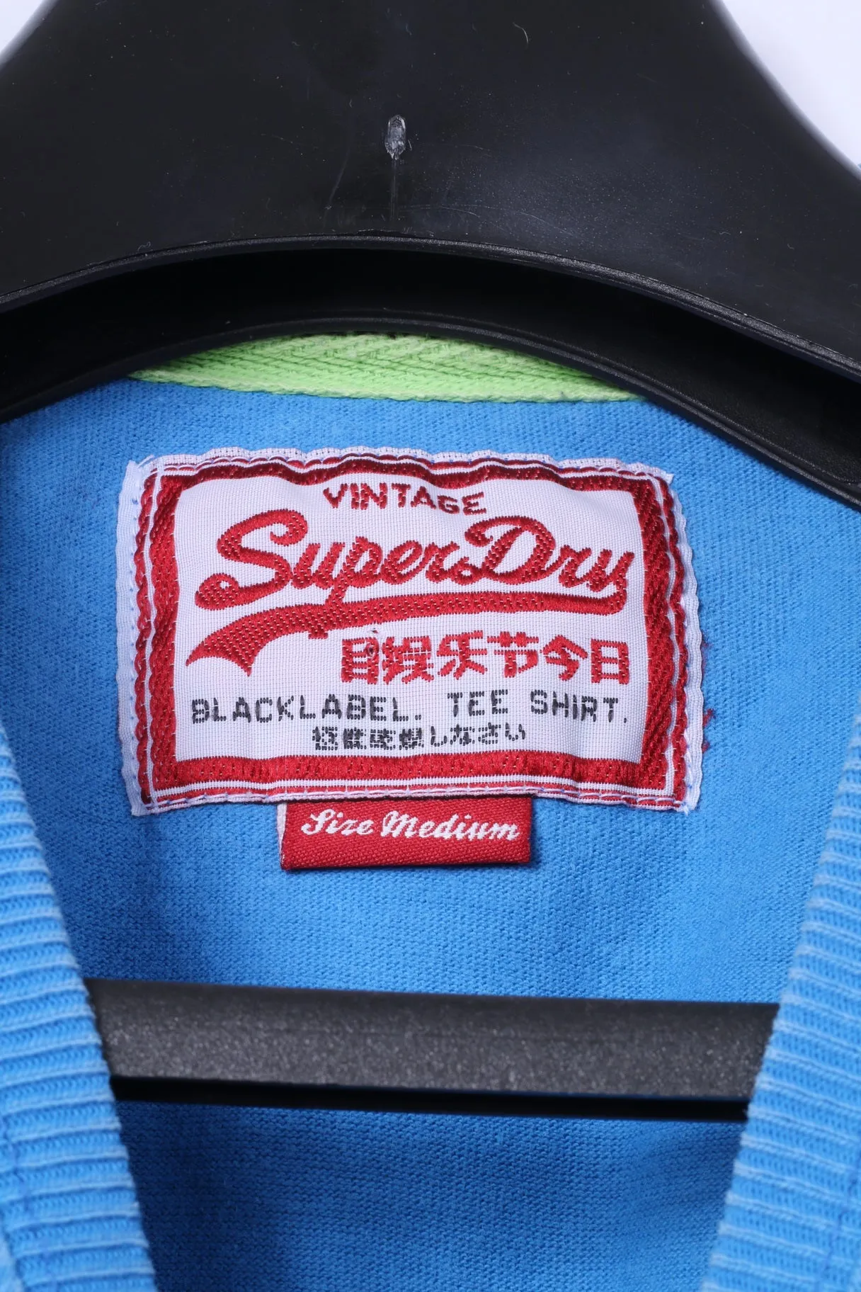 Superdry Mens M T-Shirt Blue Cotton Graphic Scrambler Racing Team Top