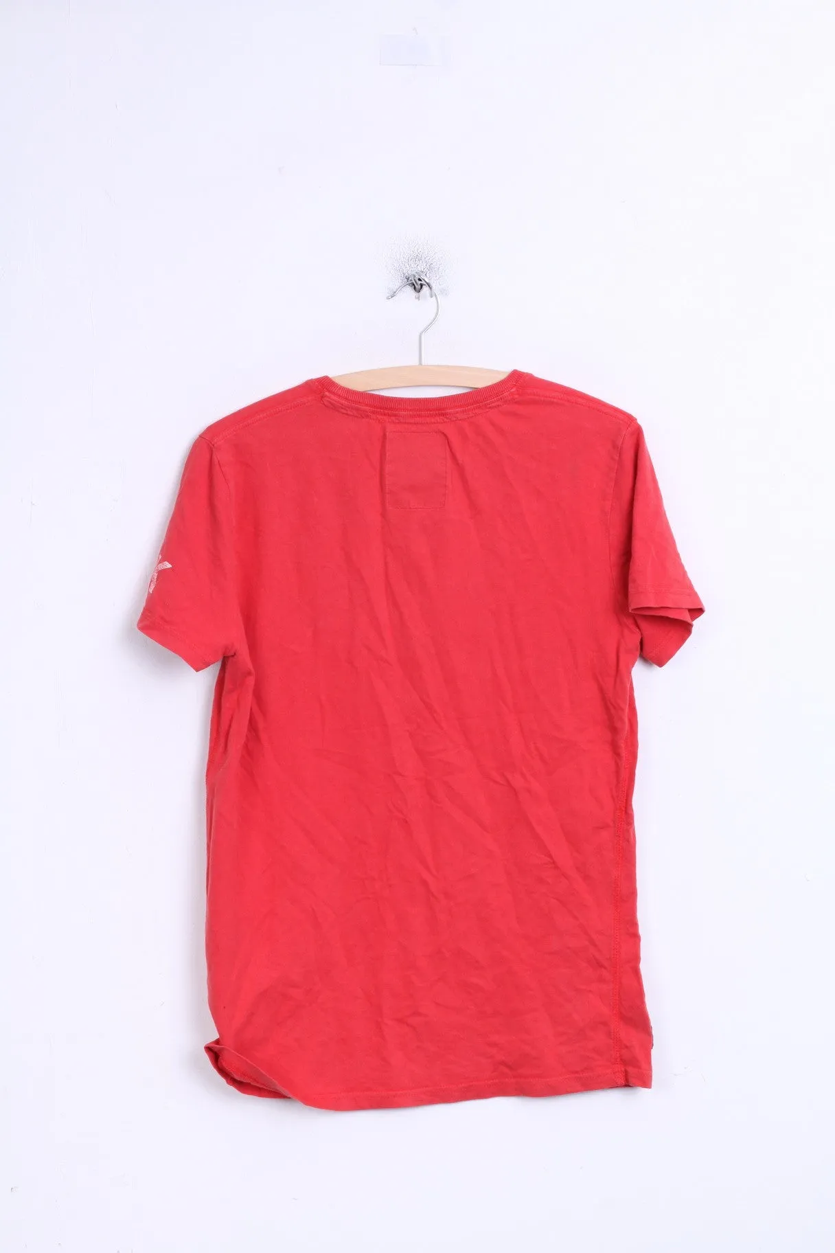 Superdry Mens M T-Shirt Red Crew Neck Cotton