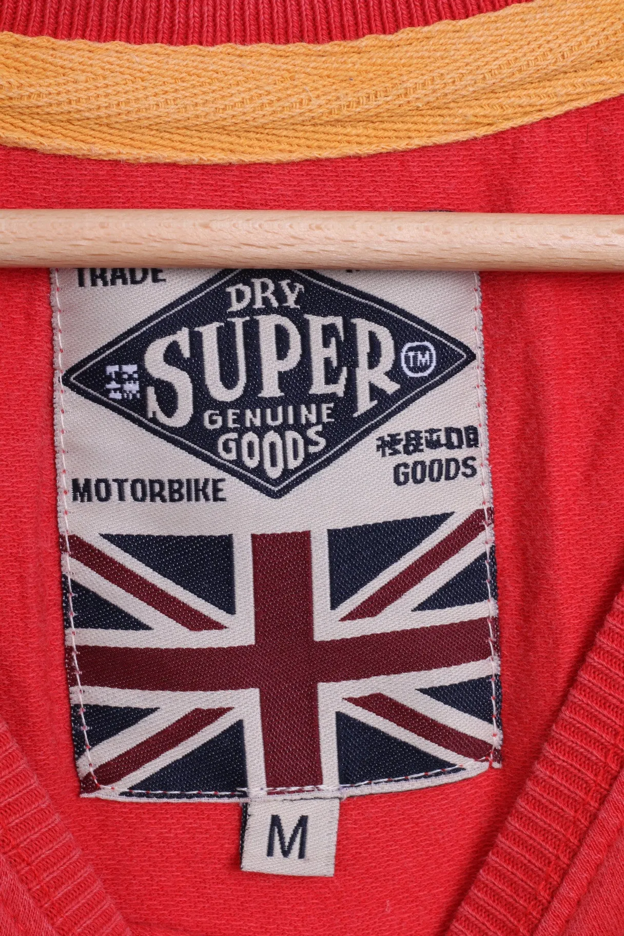 Superdry Mens M T-Shirt Red Crew Neck Cotton