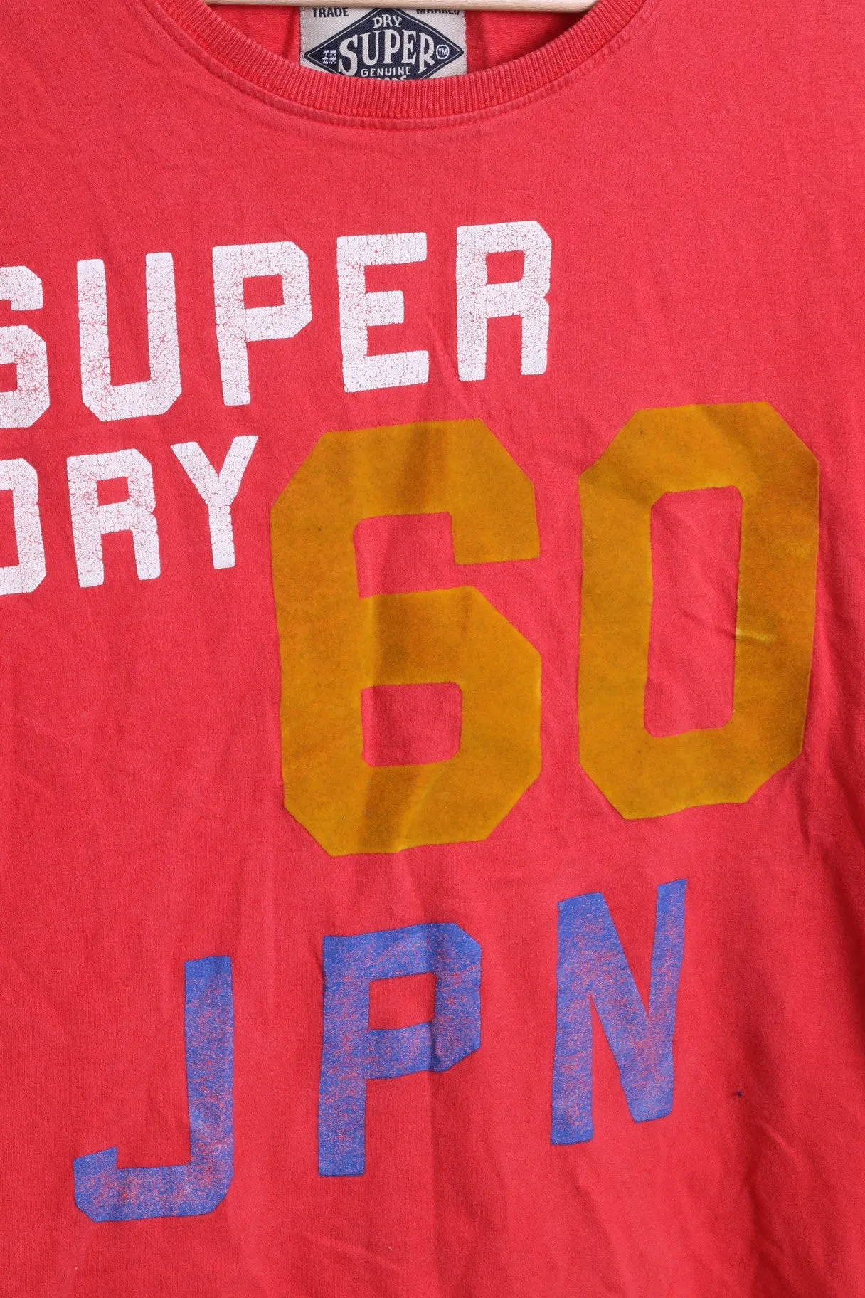 Superdry Mens M T-Shirt Red Crew Neck Cotton