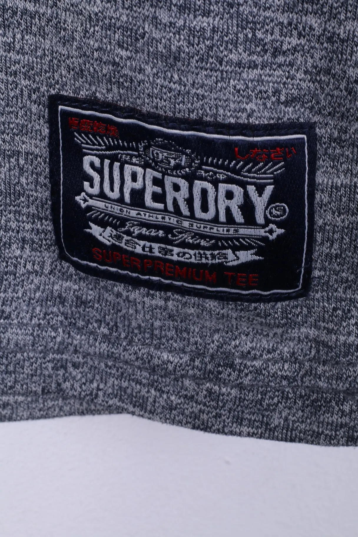 Superdry Mens S T-Shirt Grey Cotton Top J.P.N College Top Crew Neck