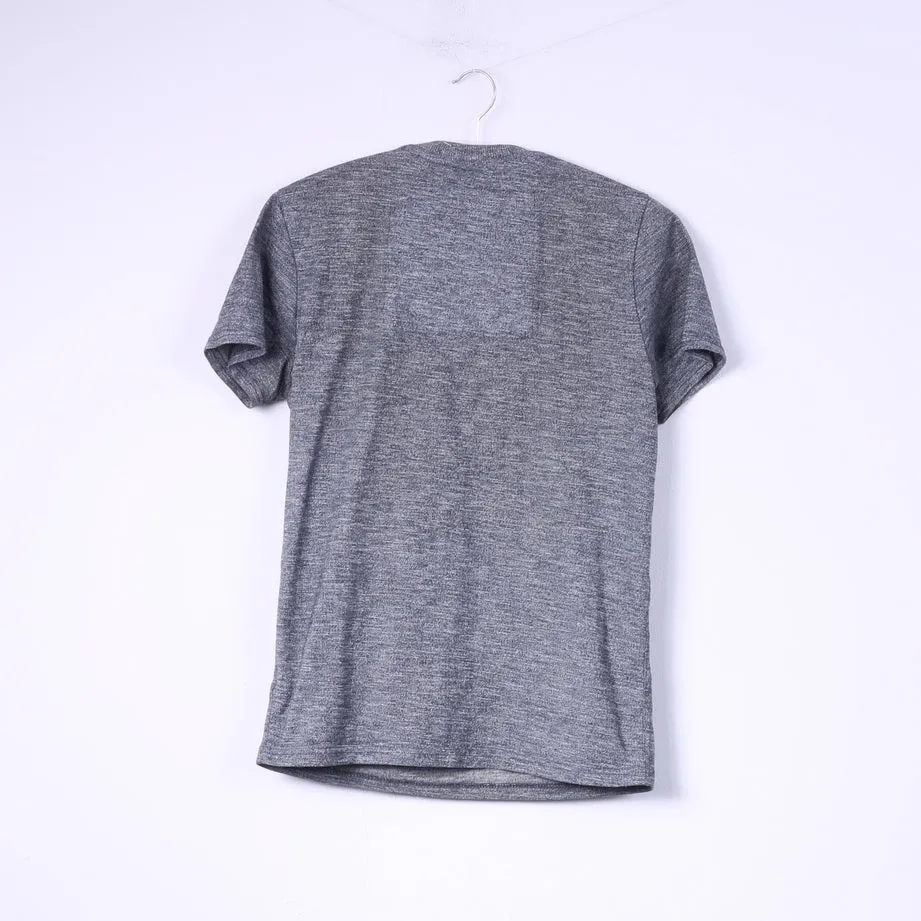 Superdry Mens S T-Shirt Grey Cotton Top J.P.N College Top Crew Neck