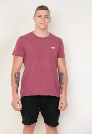 Superdry Mens XL Shirt Maroon Summer Short Sleeve Cotton