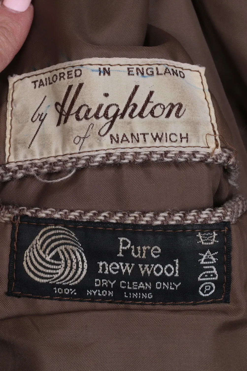 Tailored in England by Haighton of Nantwich Mens 40'' Blazer Single Breasted Wool Herringbone