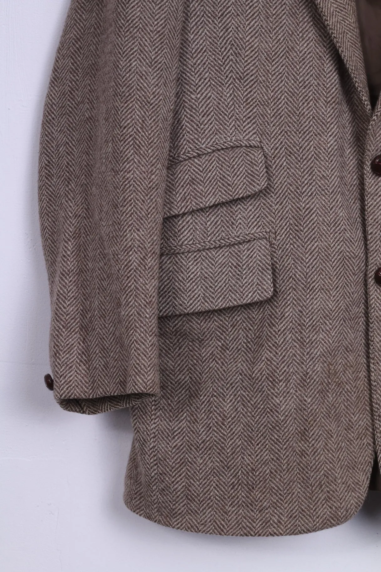 Tailored in England by Haighton of Nantwich Mens 40'' Blazer Single Breasted Wool Herringbone