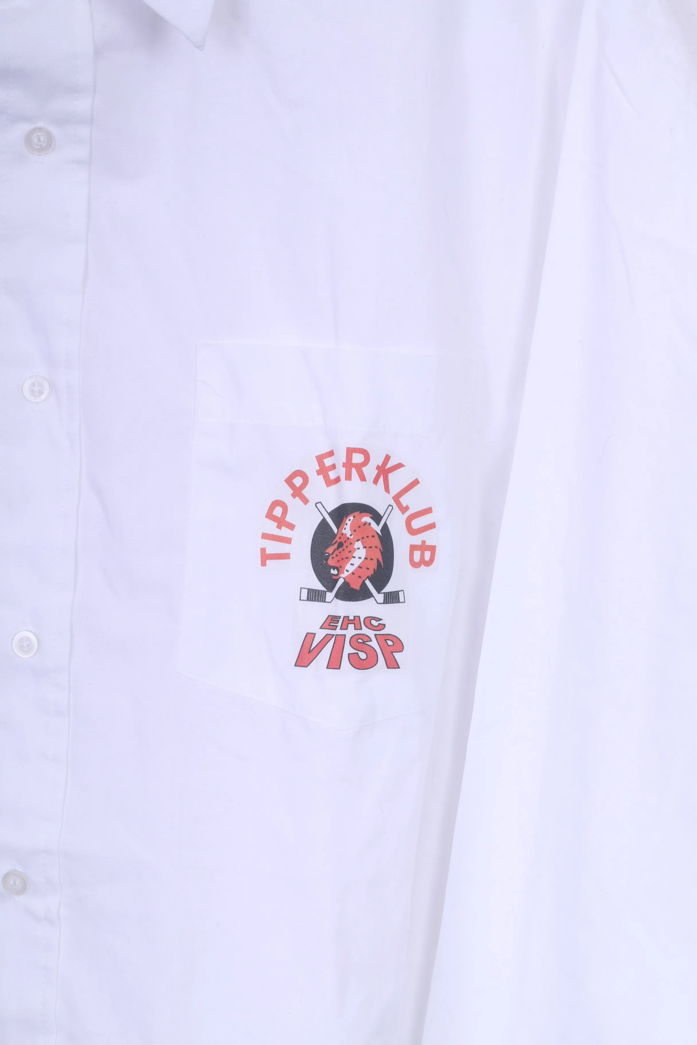 Texas Bull Tipper Klub Ehc Visp Mens XL Casual Shirt White Ice Hockey Cotton