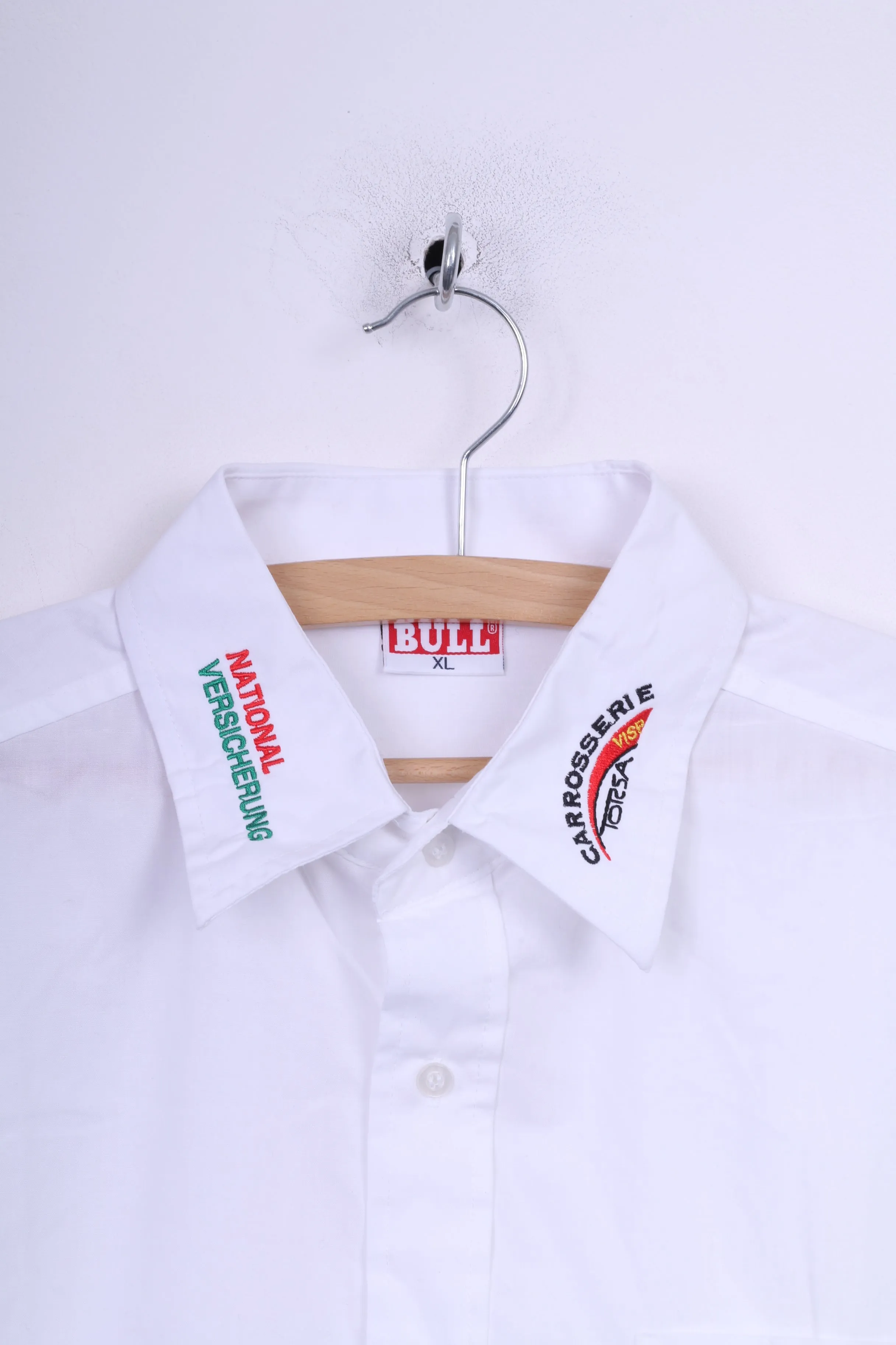 Texas Bull Tipper Klub Ehc Visp Mens XL Casual Shirt White Ice Hockey Cotton