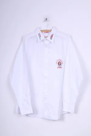 Texas Bull Tipper Klub Ehc Visp Mens XL Casual Shirt White Ice Hockey Cotton