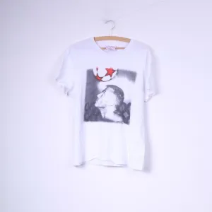 The Beckhams For Sport Relief Mens L (M) T-Shirt White Cotton Crew Neck Top