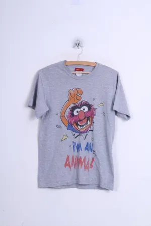 The Muppets Mens S T-Shirt Top Crew Neck Grey Im An Animal Cotton