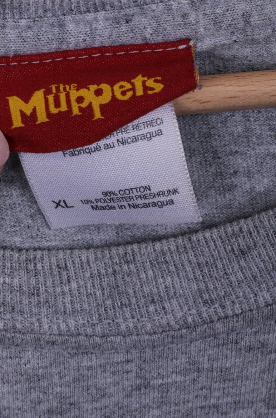 The Muppets Mens XL T-Shirt Grey Animal Cotton Short Sleeve Show