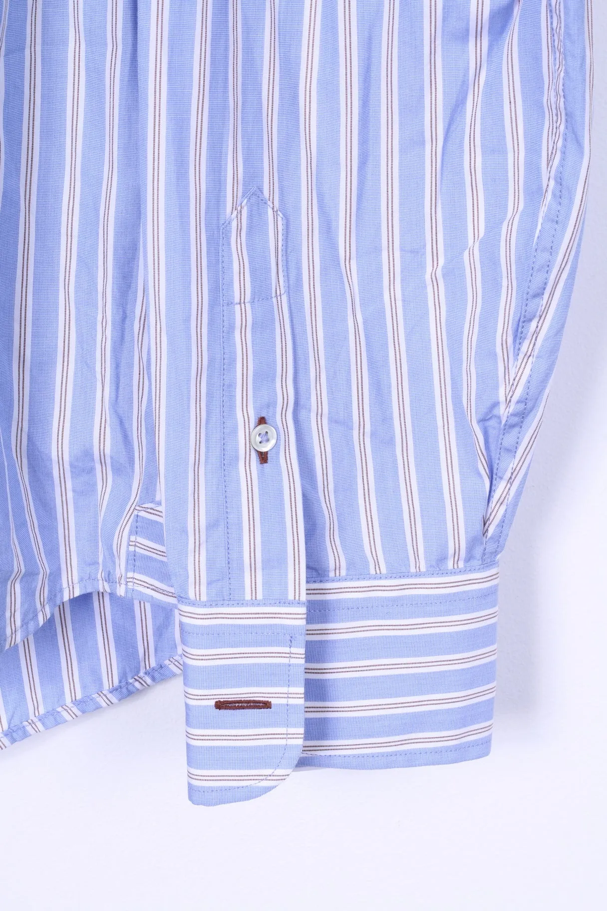 These Glory Days Mens M Casual Shirt Blue Striped Slim Fit Egyptian Cotton