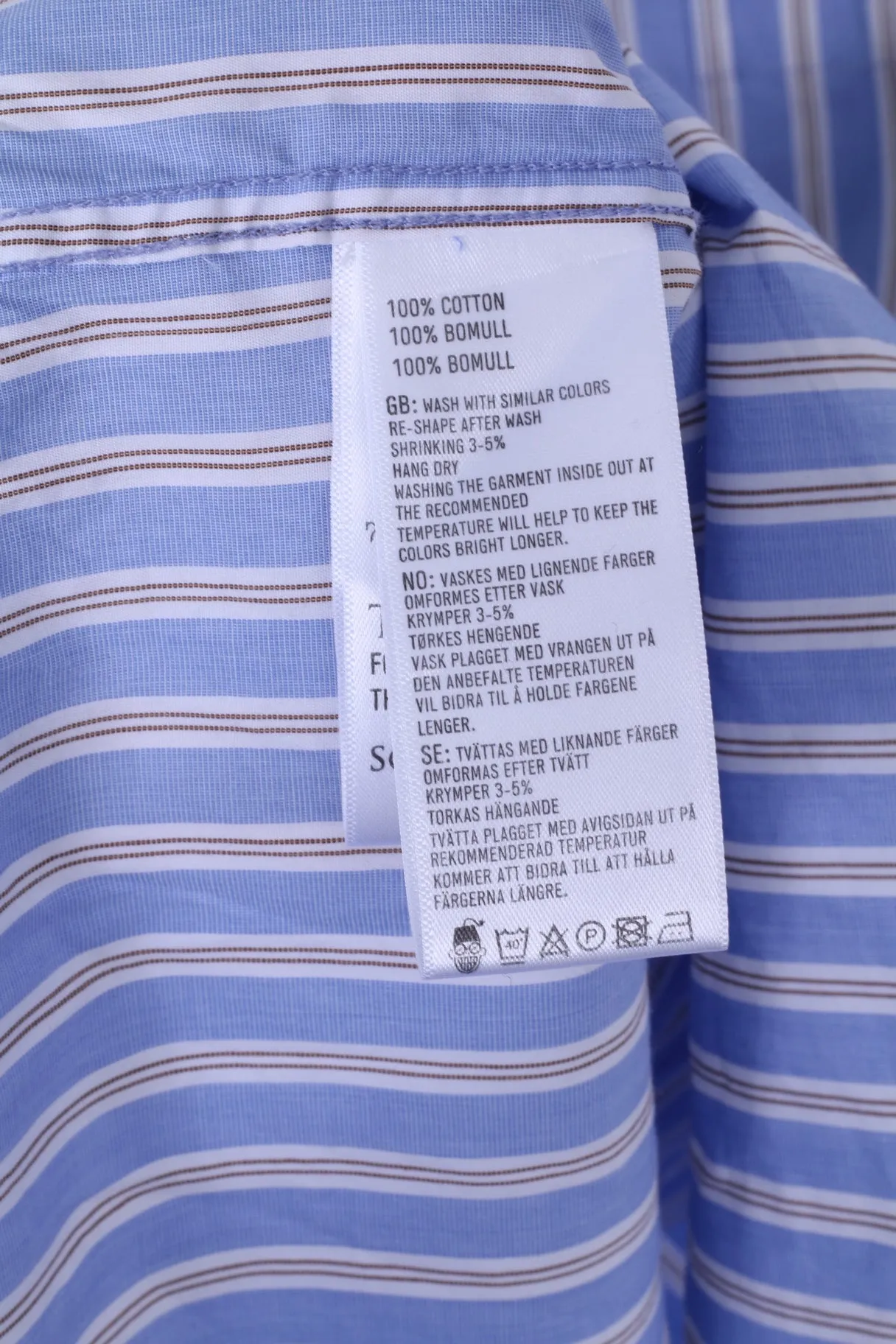 These Glory Days Mens M Casual Shirt Blue Striped Slim Fit Egyptian Cotton