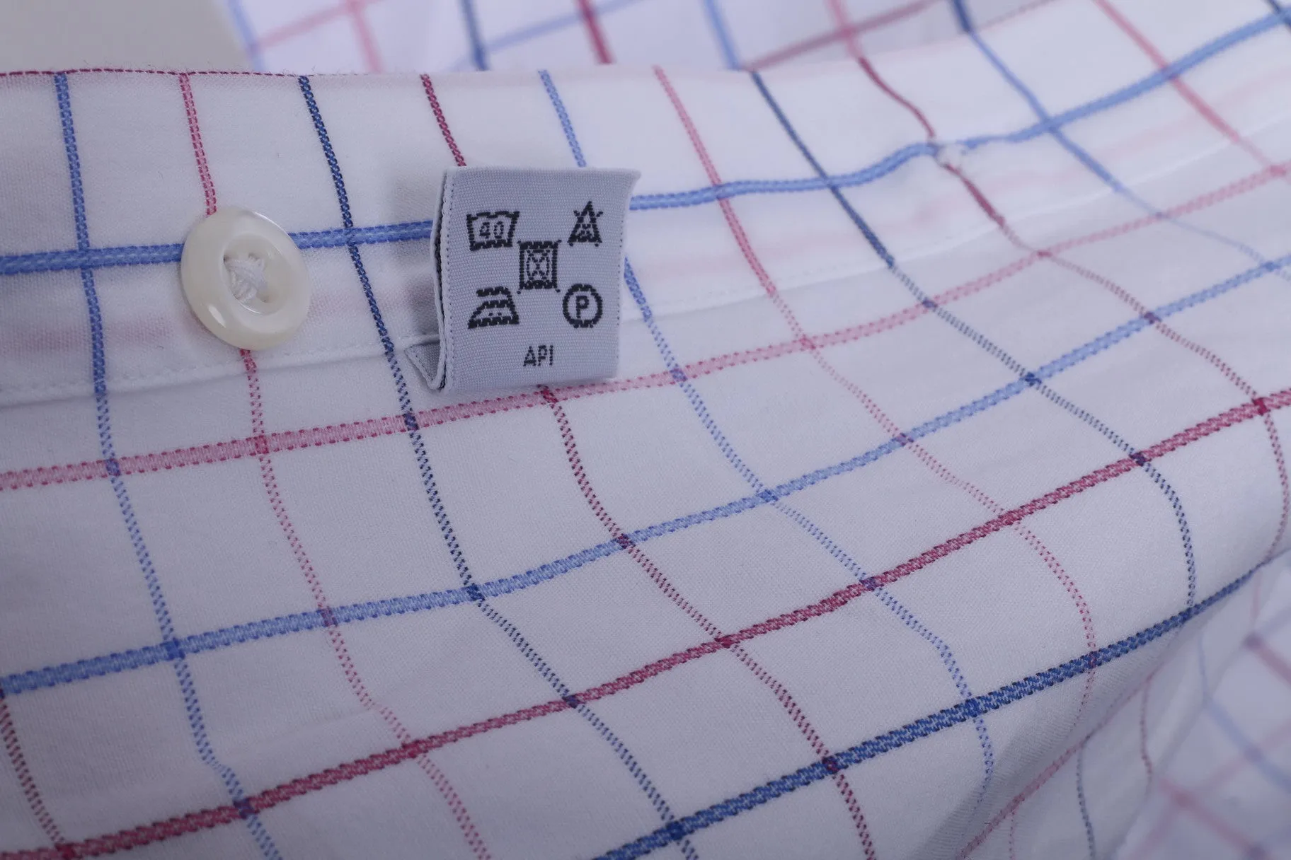 T.M.Lewin Mens 15.5 34.5 L Formal Shirt Check Regular Fit White Cufflinks